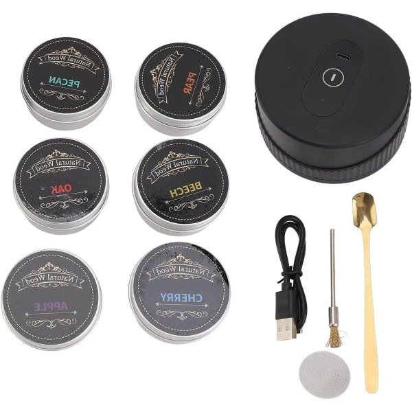 Whisky Roker Set - Elektrische Roker Kit voor Keuken Cocktails - Met 6 Houtchips.