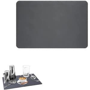 Yeenano afdruipmat, afdruipmat voor koffiemachines, absorberende afdruipmat voor de keuken, koffie-accessoires, absorberende onderlaag voor borden en spoelbakken voor de keuken (donkergrijs 30 x 40 cm)