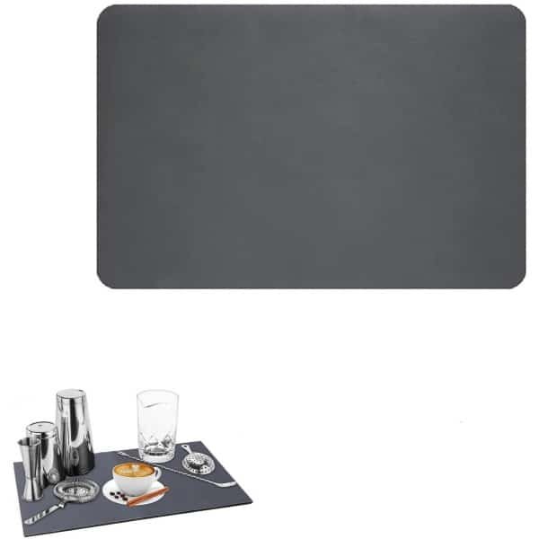 Yeenano afdruipmat, afdruipmat voor koffiemachines, absorberende afdruipmat voor de keuken, koffie-accessoires, absorberende onderlaag voor borden en spoelbakken voor de keuken (donkergrijs 30 x 40 cm)
