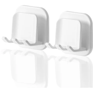 ZDZBLX 2-pack tandenborstelhouder, wandgemonteerde tandenborstelbekerhouder zonder boren, waterdichte tandenborstelhouder, zelfklevende elektrische tandenborstelhouder, voor wandmontage, badkamer, keuken, woonkamer