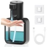 ZHHGOO Soap Dispenser Automatisch, 500 ml elektrische zeepdispenser met sensor, verstelbare zeepdispenser, USB C oplaadbare zeepdispensers IPX5 Waterdicht voor keuken, badkamer
