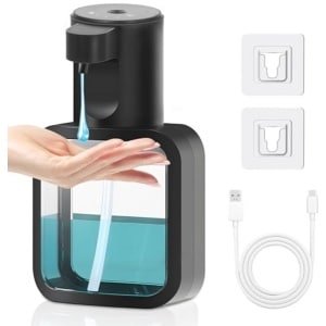 ZHHGOO Soap Dispenser Automatisch, 500 ml elektrische zeepdispenser met sensor, verstelbare zeepdispenser, USB C oplaadbare zeepdispensers IPX5 Waterdicht voor keuken, badkamer