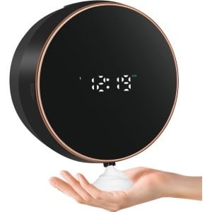 Zeepdispenser - zwart - 1 stuk, automatische wandmontage, schuimzeepdispenser, elektrische zeepdispenser, contactloze wandmontage, sensor, schuimzeepdispenser, kunststof, keuken, badkamer, schuimdispenser