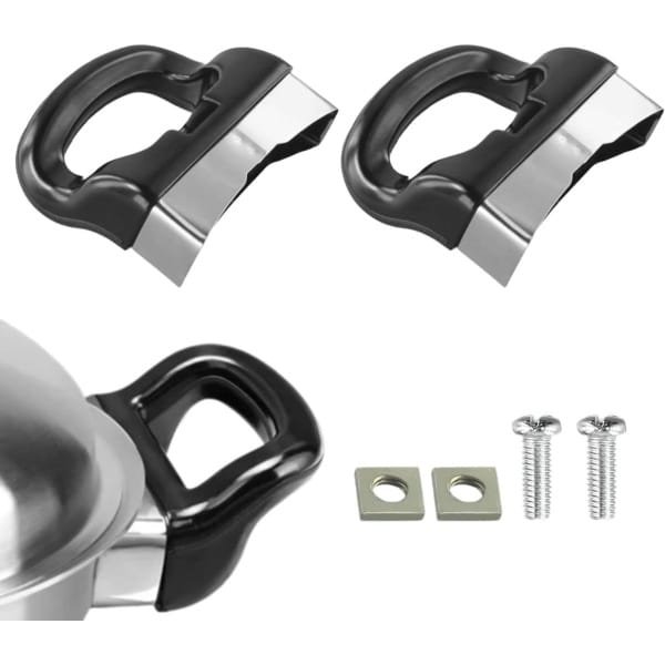 Zwarte Hittebestendige Pot Zijhandgrepen, 2 Stuks - Snelkookpan & Stoomboot Accessoire - Keuken Gereedschap & Pan Vervanging