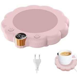 longziming -Cup warmer-cupwarmer- Koffiewarmer - Elektrische Drinkwarmer - Drie Temperatuurniveaus - En Automatische Uitschakeling - 1 Stuk - Kantoor Huishouden Nachtkastje Keuken - Roze