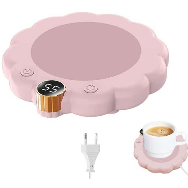 longziming -Cup warmer-cupwarmer- Koffiewarmer - Elektrische Drinkwarmer - Drie Temperatuurniveaus - En Automatische Uitschakeling - 1 Stuk - Kantoor Huishouden Nachtkastje Keuken - Roze