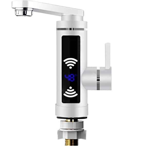 longziming -Elektrisch Verwarmde Kraan - Doorloopkraan - Elektrische Doorstroomverwarmer 3000W met LED-Display en Mengkraan - Direct Warm Water - Instelbare Temperatuur 15-55°C - Compacte Boiler voor Keuken en Badkamer