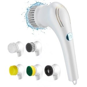 longziming -Elektrische spin - snoerloze spin-scrubber - met 5 vervangbare borstelkoppen - Krachtige Schoonmaker voor Badkamer en Keuken