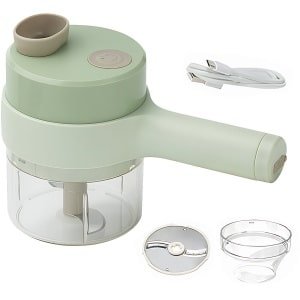 longziming Multifunctionele Elektrische Groentesnijder - 4-in-1 Chopper - Mini Knoflooksnijder & Uiensnijder - Handige Keuken Gadget- Oplaadbaar - Compact & Draagbaar - Ideaal voor Keuken en Koken