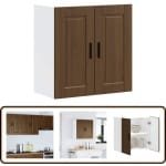 vidaXL Keukenwandkast Porto - Bruineiken Stijl Keukenwandkast - Houten Keukenkasten - Opbergkasten Keuken - Bruine Eiken Meubels - Koelkast Accessoires