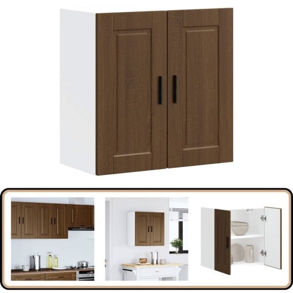 vidaXL Keukenwandkast Porto - Bruineiken Stijl Keukenwandkast - Houten Keukenkasten - Opbergkasten Keuken - Bruine Eiken Meubels - Koelkast Accessoires