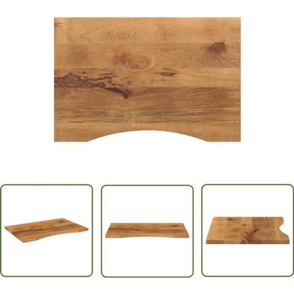 vidaXL Mangohout Bureau - Houten Bureau Blad - Bureaublad met ronding 100x50x2,5 cm massief ruw mangohout - Bureau Accessoires - Scandinavische Woondecoratie - Landelijke Keuken Decoratie