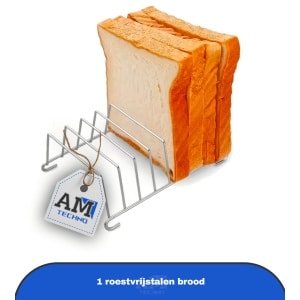 1 roestvrijstalen brood- en toastrekje, bakt meerdere sneetjes tegelijk - accessoire voor airfryer - vaatwasserbestendig, duurzaam & roestvrij - ideaal voor toast, wafels en opbergen van bestek - geschikt voor keuken en camping - keukenmusthave