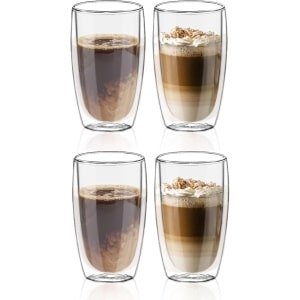 10x Dubbelwandige koffie/theeglazen 400 ml - Keuken accessoires - Koffie/thee bekers en glazen