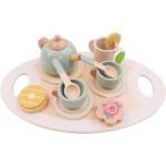 15Pcs Houten Thee Set Pretend Play Thee Party Set Met Spelen Voedsel Dessert Lade Theepot Keuken Accessoires