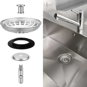 2-Pack Zilveren RVS Wastafel Mandje - Geschikt voor IKEA Keuken Wastafels - Afwasbak Filter Afvoerstop - Anti-verstopping Filter Afvoer Accessoire