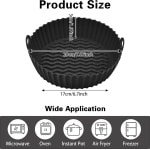 2 STKS Herbruikbare Air Fryer Siliconen Pot Air Fryer Liners, 7,5 inch/20 cm Non-Stick Waterdichte Air Fryer Accessoires voor Oven, Magnetron Cake Bakken Pannen, Thuis Keuken, Zwart
