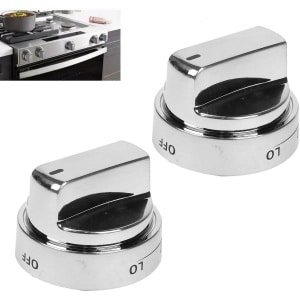 2 Stuk Knoppenset voor Gaskookplaat - Draaiknop - Ovenknop Vervanging - Keuken Schakelaar Accessoires - AEZ73453509 - Compatibel met LG Gasfornuis Knop - Vervangen door AEZ72909008, AP5669773, PS7321756, etc(Zilver )