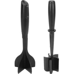 2 Stuks - Purreestampers - 28/25cm - Aardappelstampers - Vleesstamper - Vleesmolen - Vleesstamper Gehakt - Vleeshakmachine - Hittebestendige Vleesstamper Voor Gehakt - Mixer - Pureestamper - Keuken Accessoire - Stamper - Vaatwasserbestendig - Zwart