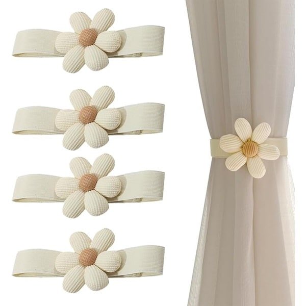 4 Stuks- Bloemen Gordijn embrasse- Gordijnhouder -Gordijnbinder Touw-Verstelbare Binder Voor Gordijnen -Decoratieve Gordijn-Huisdecoratie-Gordijn Accessoires-Voor Hotel / Raamdecoratie / Keuken / Thuis/ Kantoor / Woonkamer / Slaapkamer