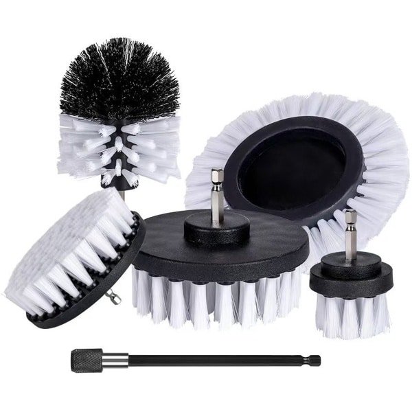 6-delige set elektrische boorborstels geschikt voor het schoonmaken van huis, keuken, badkamer en auto.