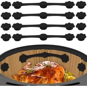 Airfryer Bakpapier Magneten - Keuken Accessoires - Voorkom Omslaan - Hittebestendig Materiaal - 14 x 10 cm