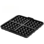 Airfryer-accessoires, wafelvorm, bakplaat, vierkante cakevorm bakplaat, keuken bakken, geschikt voor 4,2-6,2L vierkante airfryer, 3 stuks, kleine zwarte versie