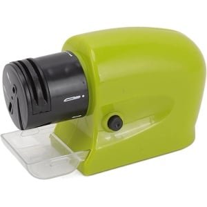 Allecto - Elektrische Messenslijpmachine - Huishoudelijk gebruik - Zwart - Gemotoriseerde Messenslijper, Elektrische Messenslijper Elektrische Messenslijpmachine voor Keuken voor Rechte Gekartelde Randen.