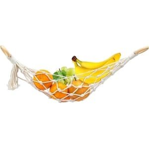 Allecto- Fruithanger - Keuken accessoire - Geweven katoenen touw - Fruitnet - Duurzaam - Geschikt voor diverse fruitsoorten - Huis, camper, tuin, picknick