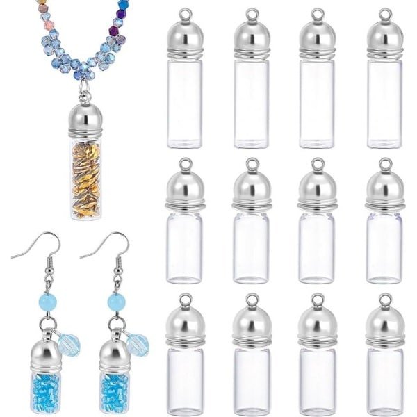 Allecto - Glazen flesjes set - Verjaardag cadeau - Transparant - Decoratief - Keuken accessoires - Geschikt voor water - Diverse maten van 12 stuks.