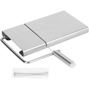 Allecto - Kaas snijplank - Huishoudelijk - RVS - Botersnijder - Met snijdraad - Keuken accessoire - Geschikt voor - RVS - Kaas ham botersnijder - met guillotine