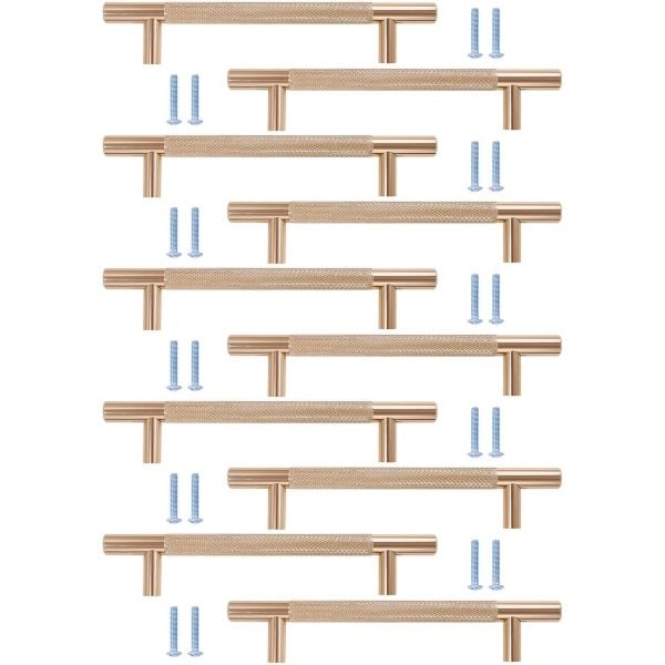 Allecto - Kastgrepen Set - Handgrepen Keuken - Sterk en Duurzaam - Goudkleurig - Hardware Accessoires - 128 mm Gatmaat - Geschikt voor Kastlade en ...