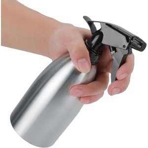 Allecto - Olie Sprayer - Keuken Accessoire - 500ml - RVS Olie Spray Fles - Instelbare Spuitkop - Hervulbare Fles - Geschikt voor Koken - Zilver