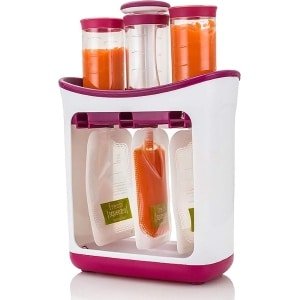 Allecto Plus - Babyvoeding knijpmachine met 10 knijpzakken, BPA-vrij - Smoothie vruchtensap voedselmaker voor baby's en peuters - Thuis keuken accessoire