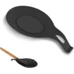 Allecto Premium - Siliconen lepelhouder voor keukengerei opslag in zwart - Praktische keuken accessoire voor huis en restaurant