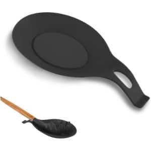 Allecto Premium - Siliconen lepelhouder voor keukengerei opslag in zwart - Praktische keuken accessoire voor huis en restaurant