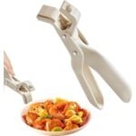 Anti-verbrandingsclip - Clip voor elektrische kookplaat - Antislip keukenclip - 19 cm clip voor elektrische kookplaat, geschikt voor keuken, voedselbereiding, het opbergen van serviesgoed, buiten, kamperen en vakantie, gebroken wit.