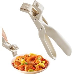 Anti-verbrandingsclip - Clip voor elektrische kookplaat - Antislip keukenclip - 19 cm clip voor elektrische kookplaat, geschikt voor keuken, voedselbereiding, het opbergen van serviesgoed, buiten, kamperen en vakantie, gebroken wit.