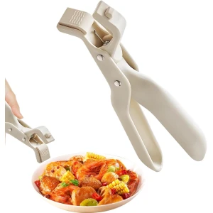Anti-verbrandingsclip - Clip voor elektrische kookplaat - Antislip keukenclip - 19 cm clip voor elektrische kookplaat, geschikt voor keuken, voedselbereiding, het opbergen van serviesgoed, buiten, kamperen en vakantie, gebroken wit.