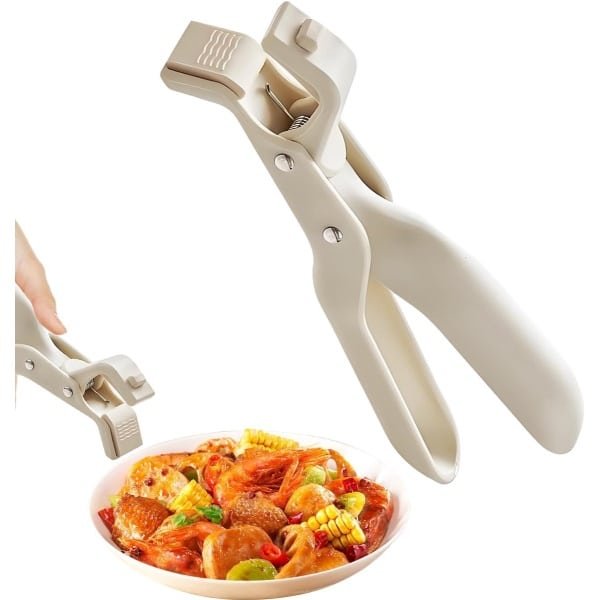 Anti-verbrandingsclip - Clip voor elektrische kookplaat - Antislip keukenclip - 19 cm clip voor elektrische kookplaat, geschikt voor keuken, voedselbereiding, het opbergen van serviesgoed, buiten, kamperen en vakantie, gebroken wit.