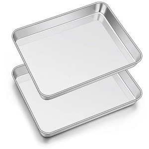 Bakplaat Set van 2 - Roestvrijstalen Rechthoekige Bak- en Ovenplaat - Digitale Keuken Accessoire voor Gezond Koken