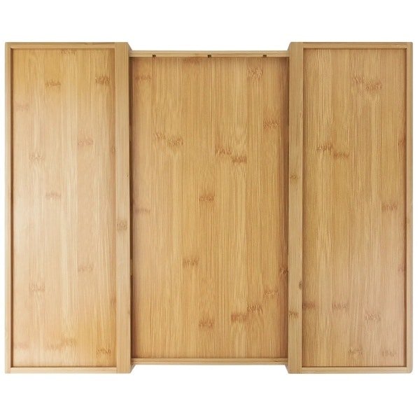 Bestekbak - Lade Organizer - Uitschuifbare Keukenlade - Houten Opbergvak - Ladeverdeler - Bestekhouder - Insteekkast Organizer - Opbergdoos Make-up - Speelgoedverdeler - Multifunctioneel Lade-inzetstuk - Keuken Accessoire - Duurzaam Hout