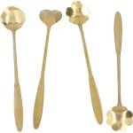 Bloem Koffielepel Set van 4 - Roestvrijstaal - Theelepel - Dessertlepel - Ijslepel - Bloemvormontwerpen - Huis - Keuken - Thee Accessoires