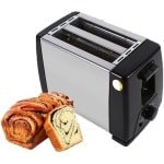 Broodrooster - Elektrische broodrooster met dubbele sleuf en brede opening - 2,8 cm brede opening - 6 bakstanden - snel bakken - pop-up ontwerp - geschikt voor brood en bagels - perfect voor in de keuken en voor het ontbijt