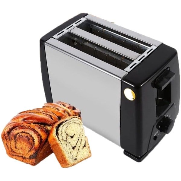 Broodrooster - Elektrische broodrooster met dubbele sleuf en brede opening - 2,8 cm brede opening - 6 bakstanden - snel bakken - pop-up ontwerp - geschikt voor brood en bagels - perfect voor in de keuken en voor het ontbijt