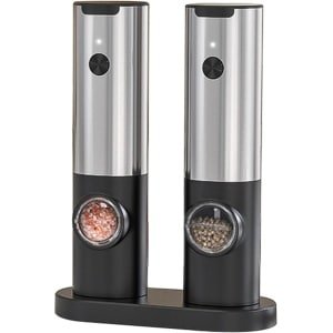 ByShane - Elektrische Zout en Peper Molen Set voor Keuken | Verstelbare Grofheid | Oplaadbaar | Automatisch | Één Hand Bediening | Kruidenmolen met Oplaadstation