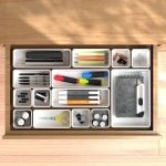 Candala 25 stuks ladeorganizerset, kunststof opberglade-organizer, ladeverdelers, verstelbaar en uitbreidbaar, containerlade voor keukengerei, cosmetica, make-up, gadgets, wit, 4 maten - 25 stuks