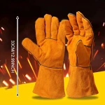 Candala paar grillhandschoenen, 33 cm ovenhandschoenen, hittebestendig, lashandschoenen, grillhandschoenen, ovenwanten, accessoires BBQ voor barbecue, open haard, bakken, keuken