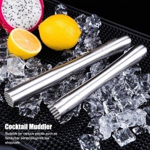 Cocktail Muddler RVS Fruit Muddle Stamper - Bar Accessoires Keuken en Bar Tool - Set van 2 .