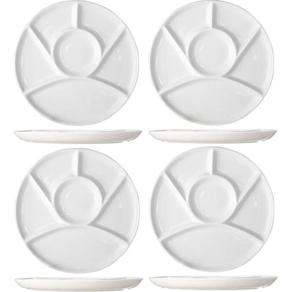 Cosy Gourmetborden 6 Vaks ø 23.5 cm - Borden voor gourmetten - Borden voor fondue - Stijlvolle presentatie - Vaatwasserbestendig - Keramiek - 235 x 235 x 20 mm - Servies - Keuken accessoires